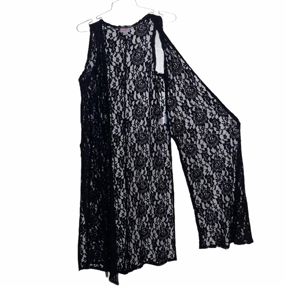 LuLaRoe Jackets & Blazers - Lularoe Black Long Lace Vest Size XS